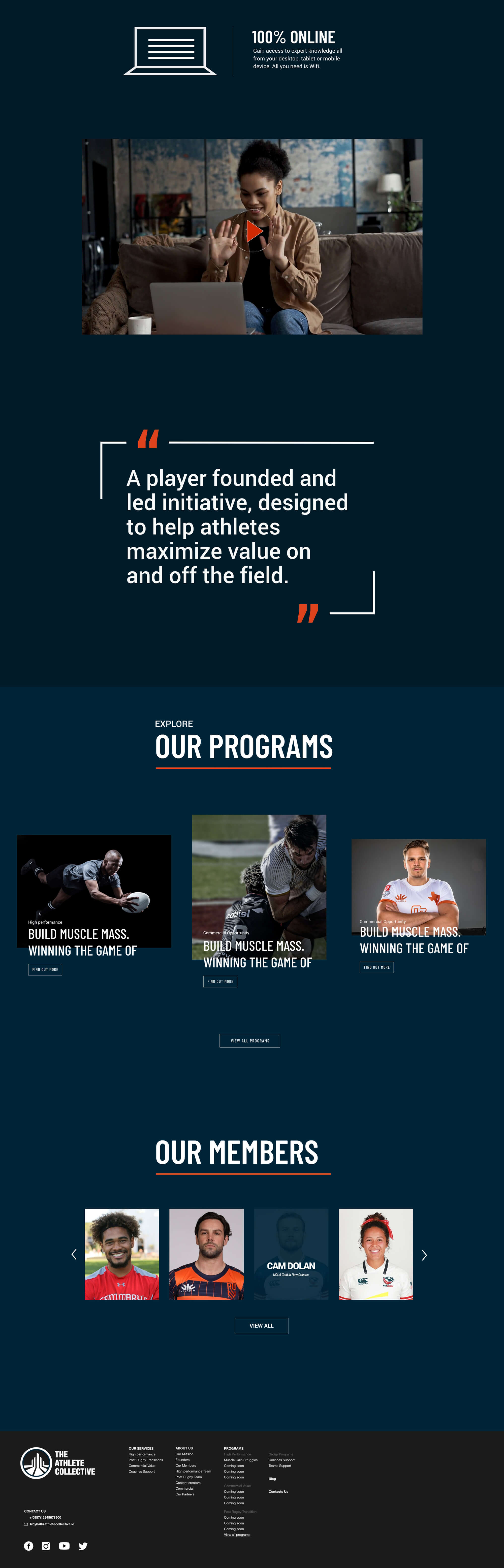 Athlete Collective desktop display